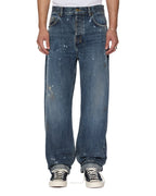 Mens Anti K Selvedge Artist Blue Relaxed Denim Jeans - Denim