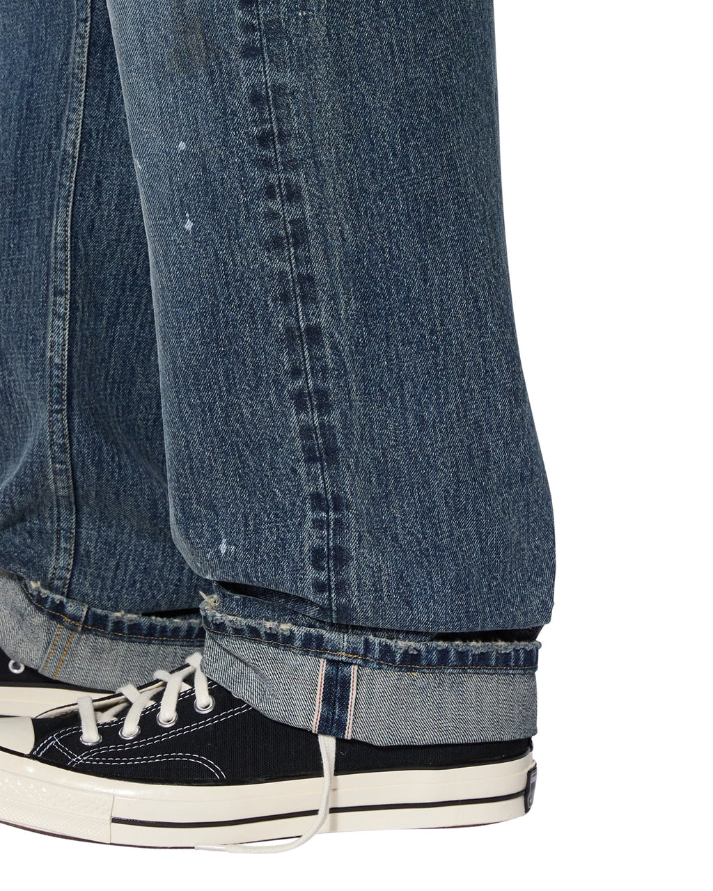 Mens Anti K Selvedge Artist Blue Relaxed Denim Jeans - Denim
