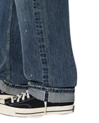 Mens Anti K Selvedge Artist Blue Relaxed Denim Jeans - Denim