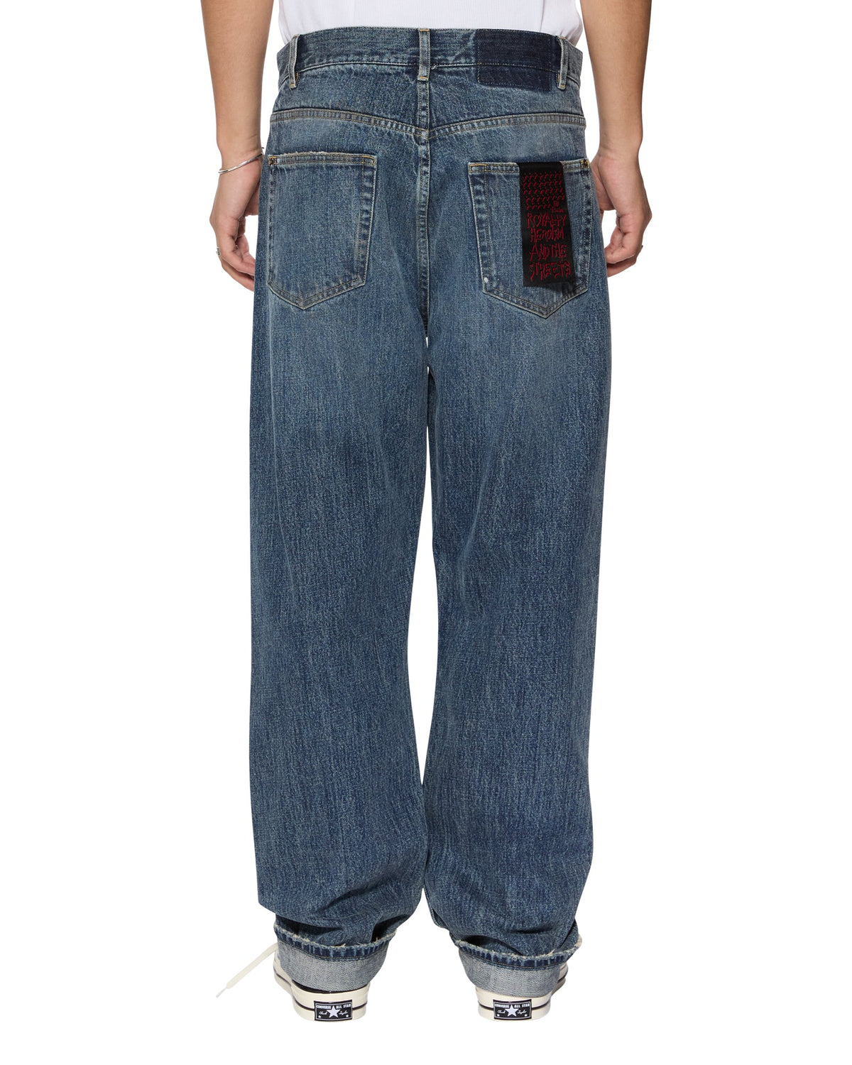 Mens Anti K Selvedge Artist Blue Relaxed Denim Jeans - Denim