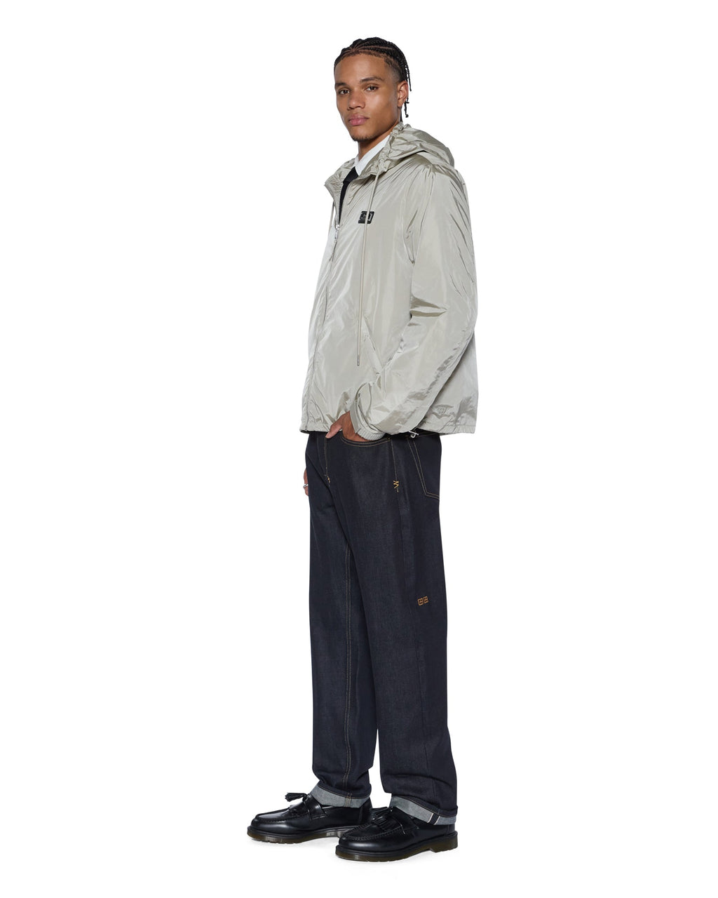 Mens Anti K Selvedge Raw Blue Relaxed Denim Jeans - Denim