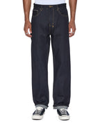 Mens Anti K Selvedge Raw Blue Relaxed Denim Jeans - Denim