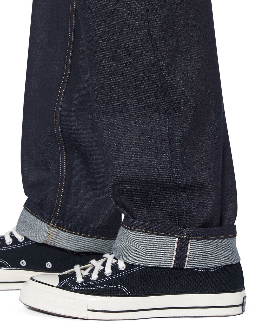 Mens Anti K Selvedge Raw Blue Relaxed Denim Jeans - Denim