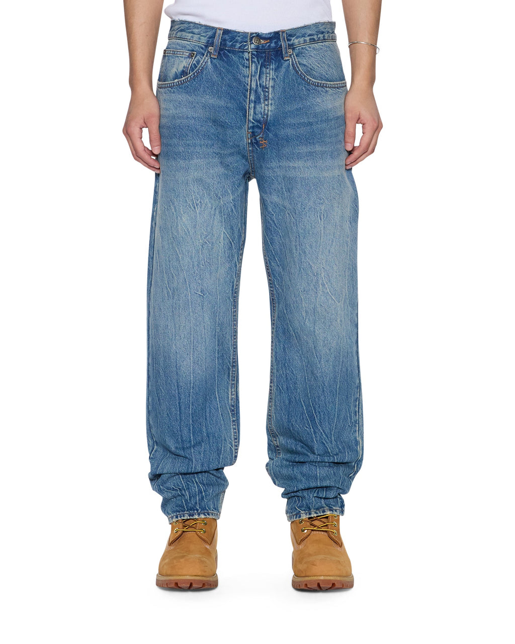 Mens Anti K Texas Blue Relaxed Denim Jeans - Denim