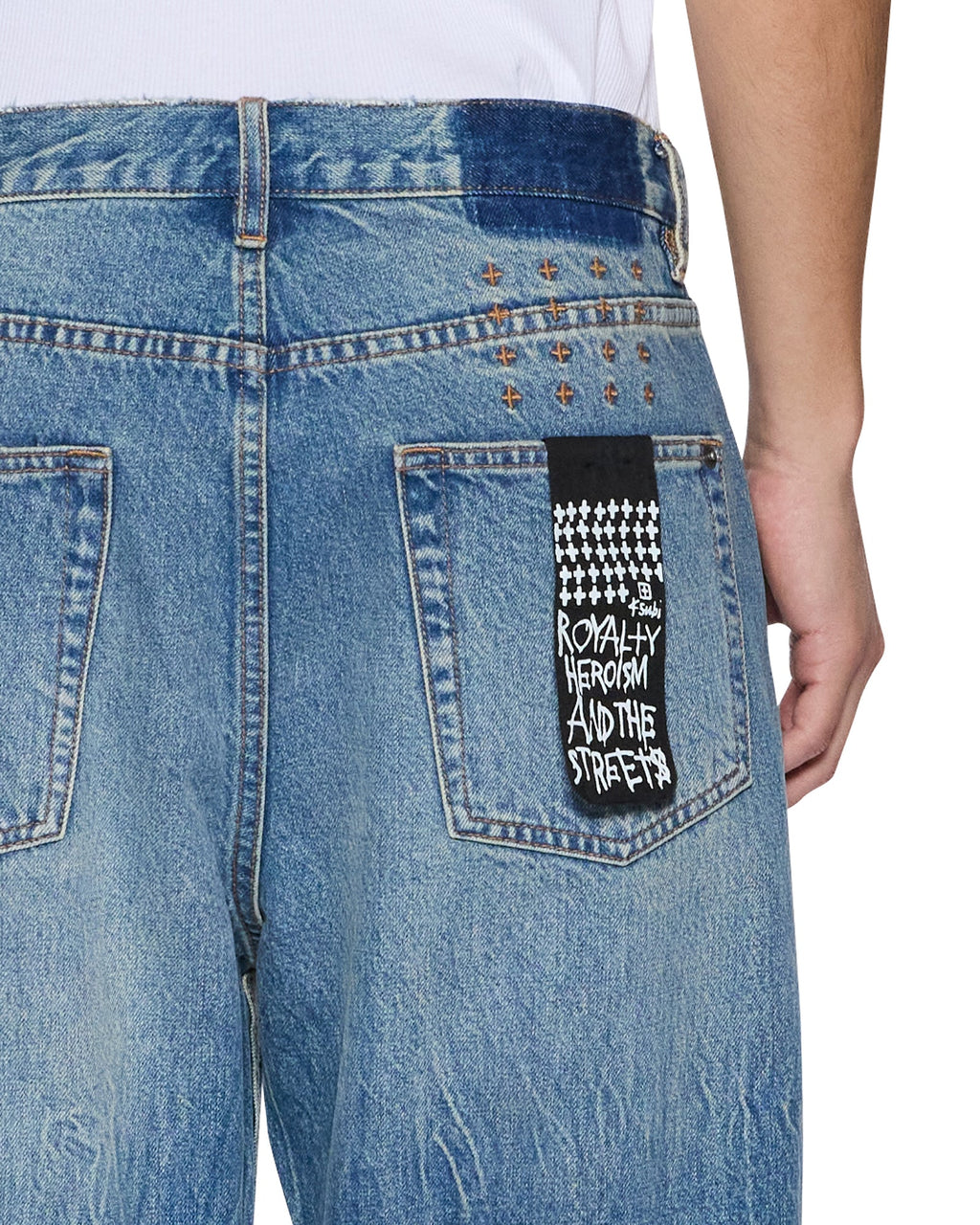 Mens Anti K Texas Blue Relaxed Denim Jeans - Denim