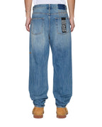 Mens Anti K Texas Blue Relaxed Denim Jeans - Denim