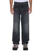 Mens Anti K Villain Grey Relaxed Denim Jeans - Grey
