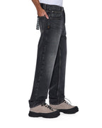 Mens Anti K Villain Grey Relaxed Denim Jeans - Grey
