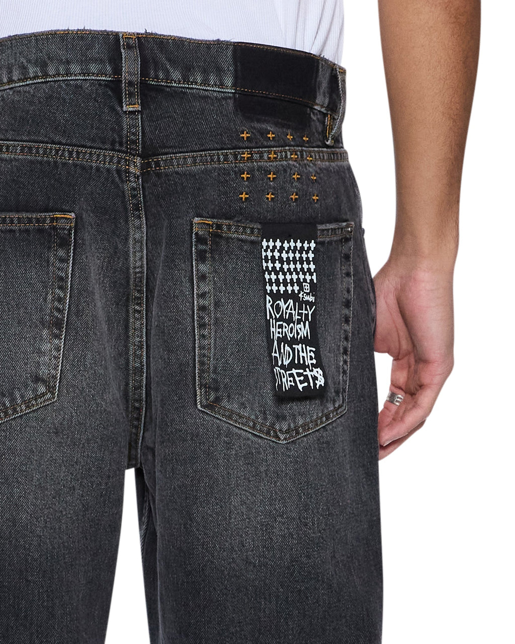 Mens Anti K Villain Grey Relaxed Denim Jeans - Grey
