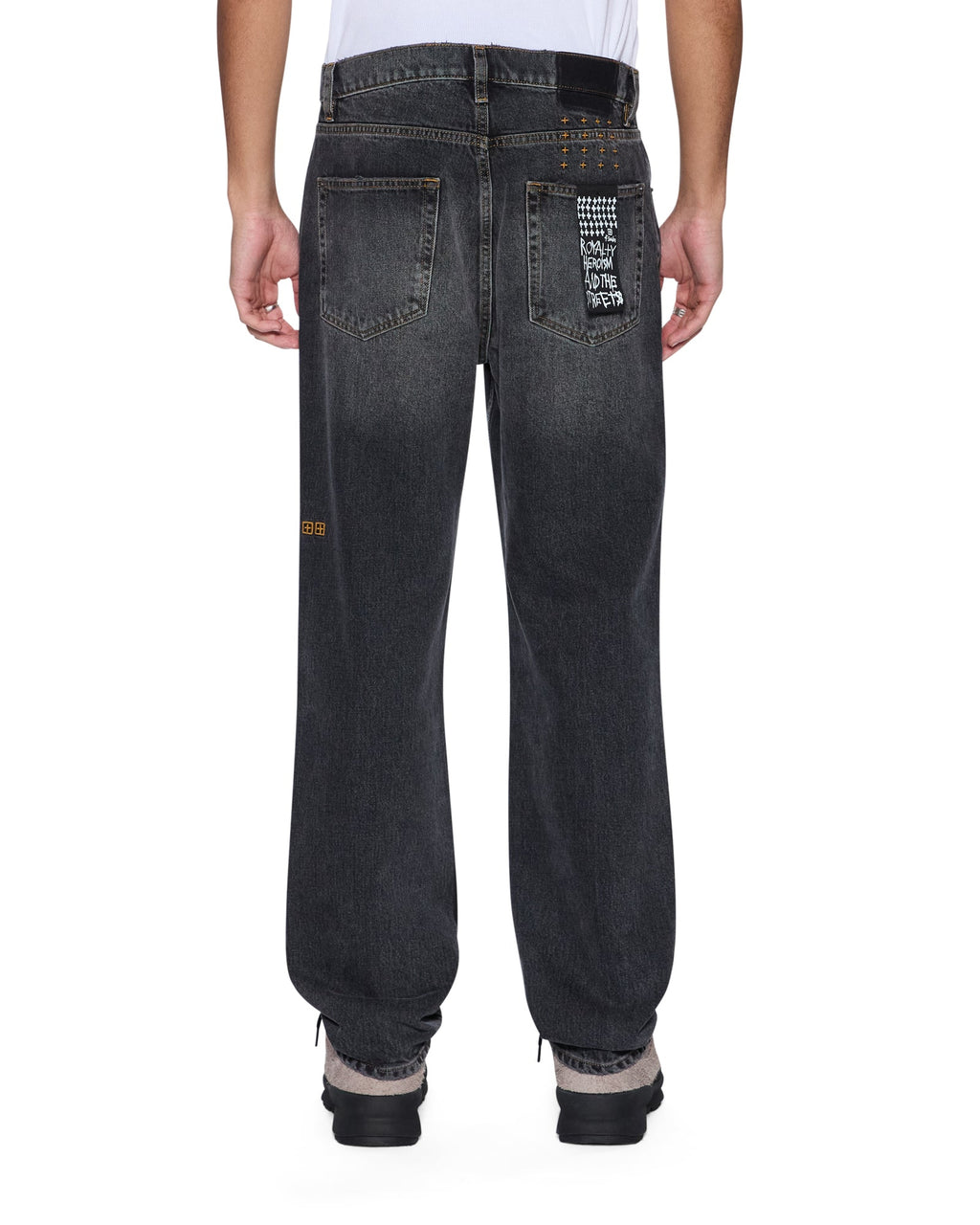 Mens Anti K Villain Grey Relaxed Denim Jeans - Grey