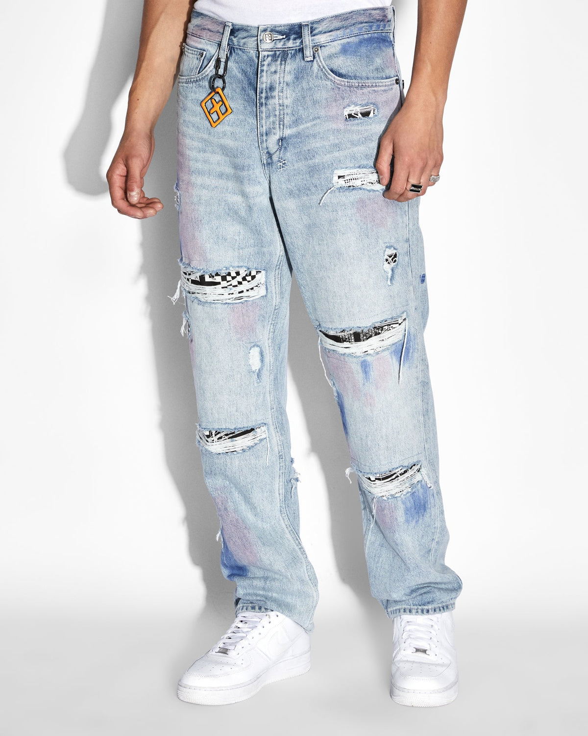 Mens Anti K Streets Kolor Relaxed Denim Jeans - Denim