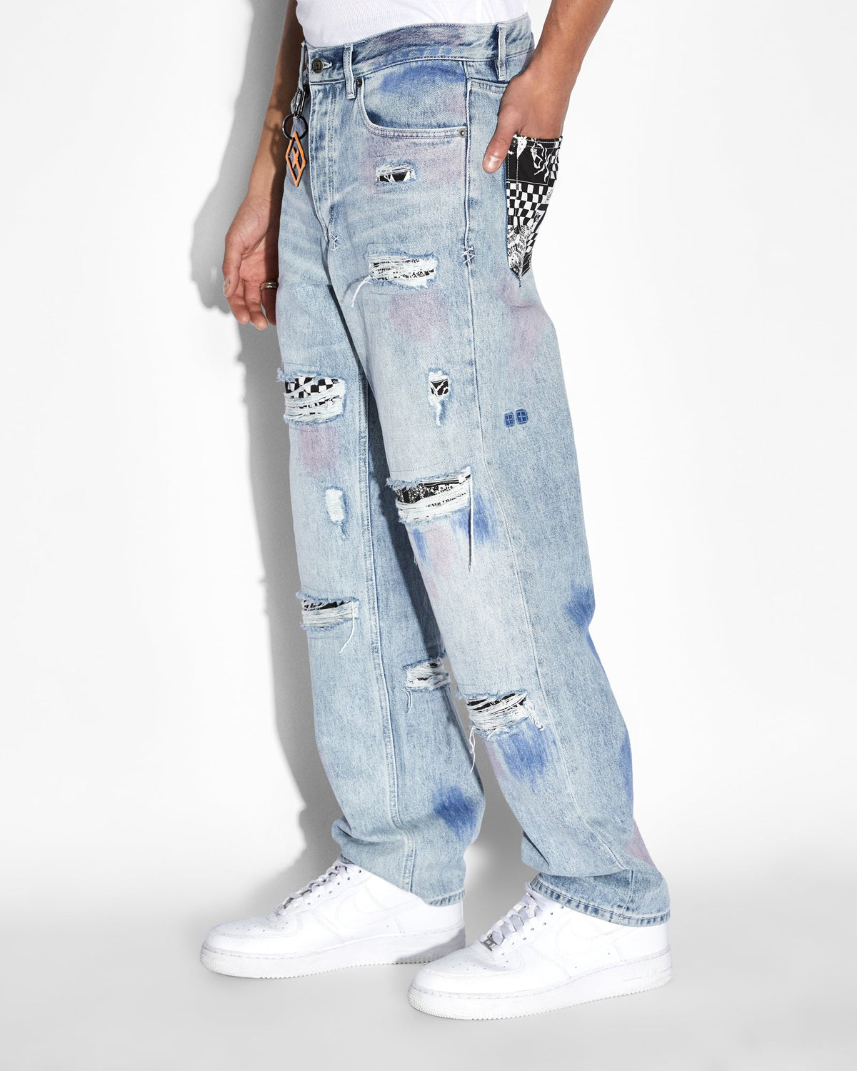 Mens Anti K Streets Kolor Relaxed Denim Jeans - Denim