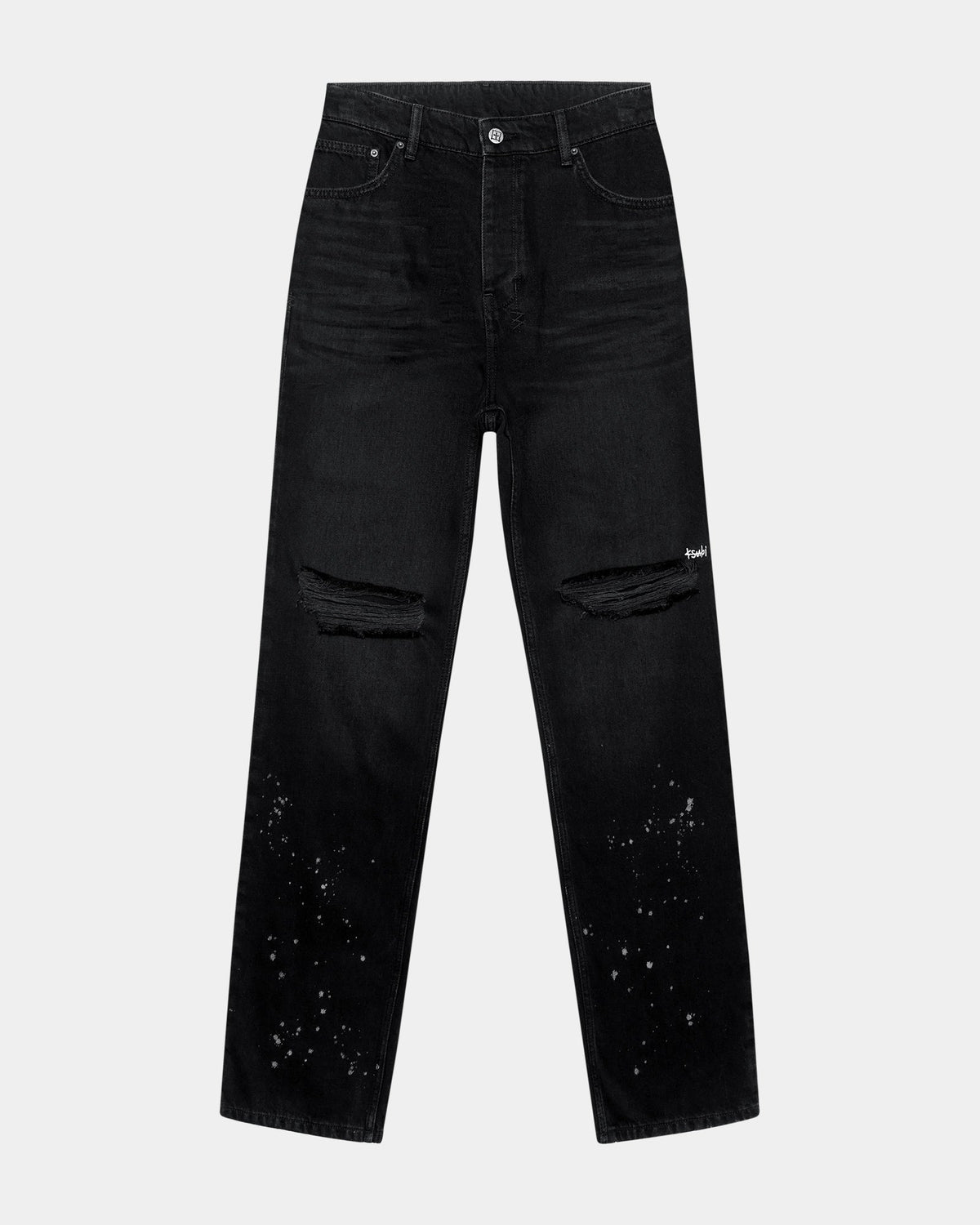 Mens Anti K Artist Black Relaxed Denim Jeans - Black