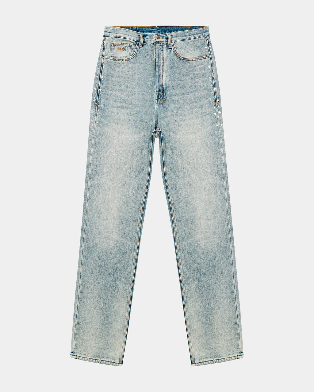 Mens Anti K Sky High Metalik Relaxed Denim Jeans - Denim