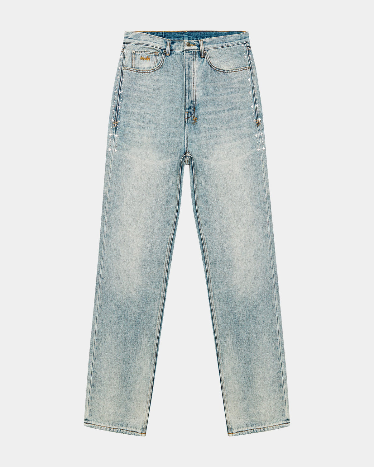 Mens Anti K Sky High Metalik Relaxed Denim Jeans - Denim
