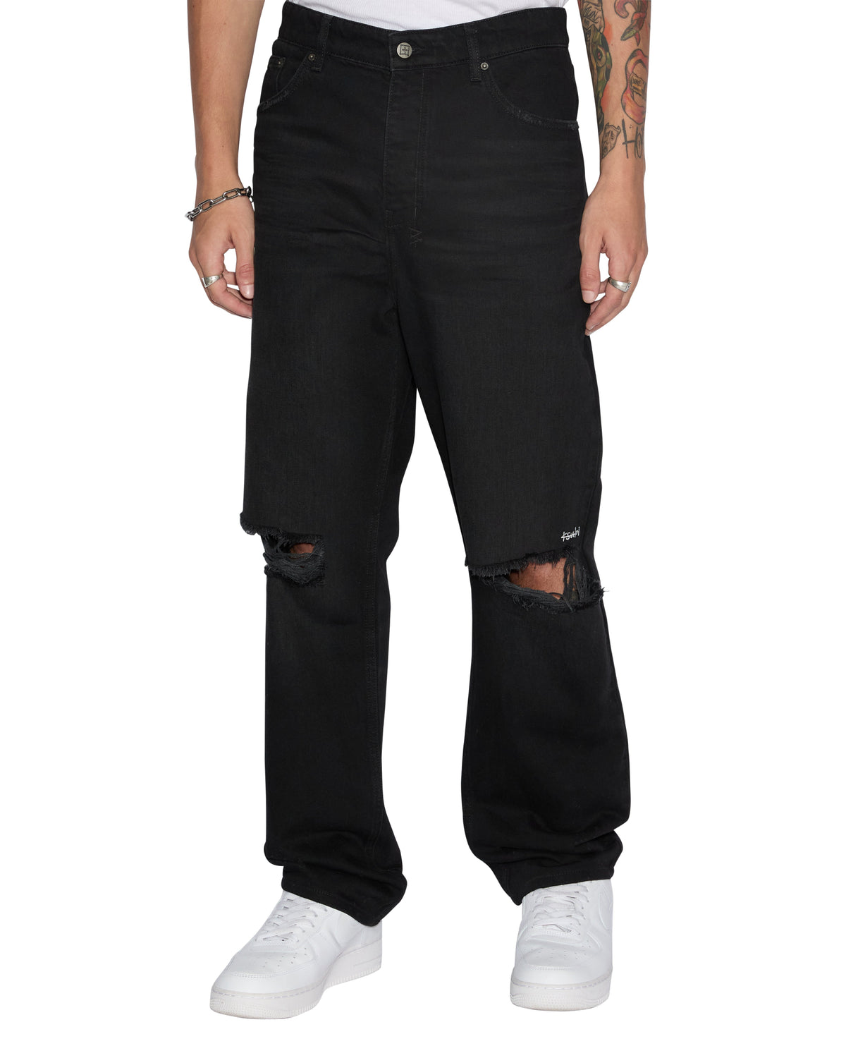 Mens Anti K Artist Black Relaxed Denim Jeans - Black
