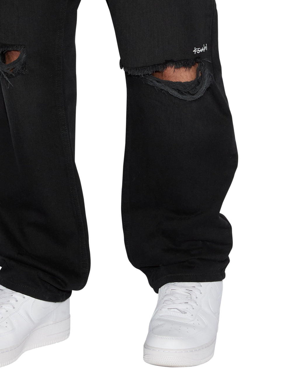Mens Anti K Artist Black Relaxed Denim Jeans - Black