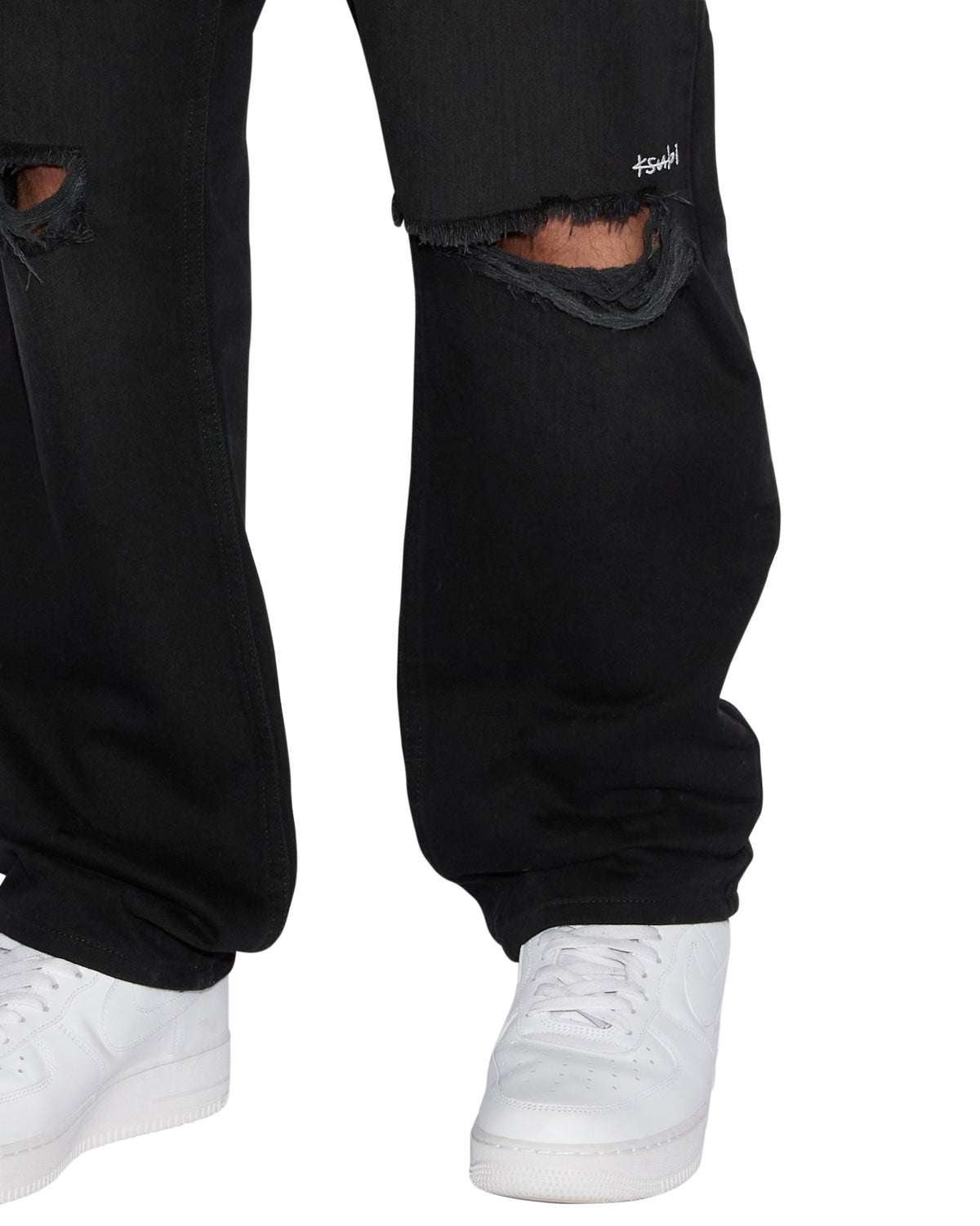 Mens Anti K Artist Black Relaxed Denim Jeans - Black