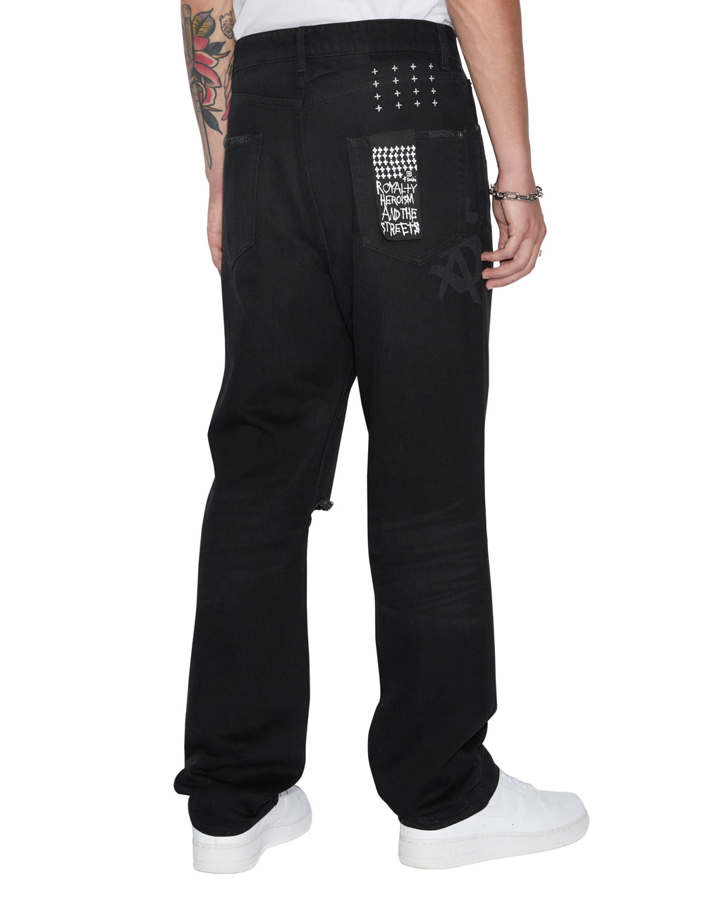 Mens Anti K Artist Black Relaxed Denim Jeans - Black