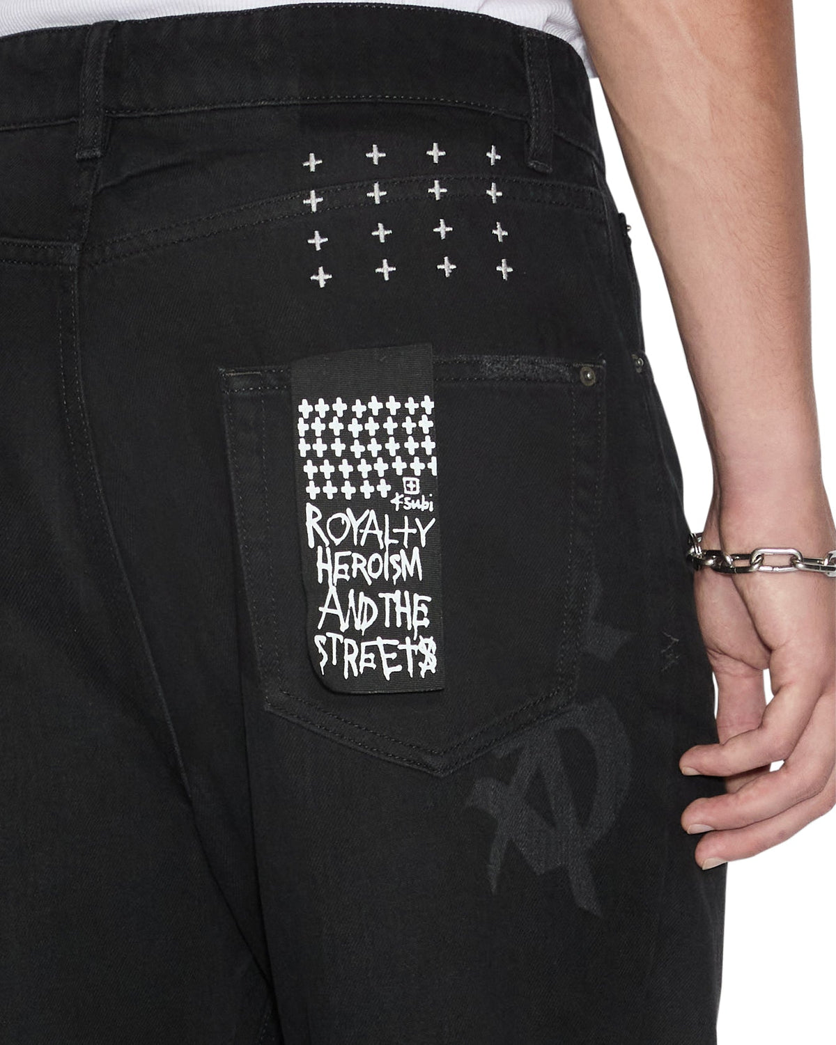 Mens Anti K Artist Black Relaxed Denim Jeans - Black