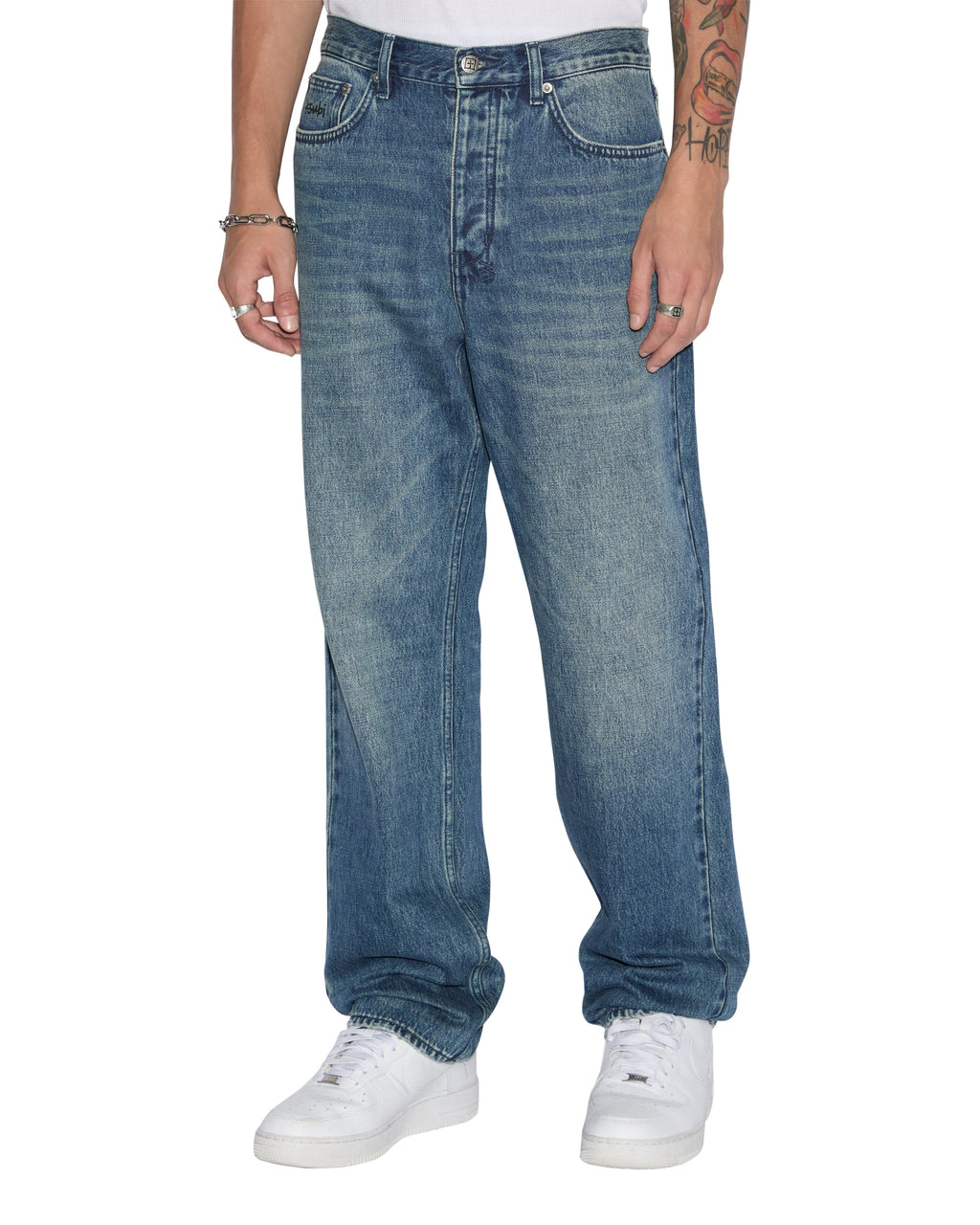 Mens Anti K Kult Relaxed Denim Jeans - Denim