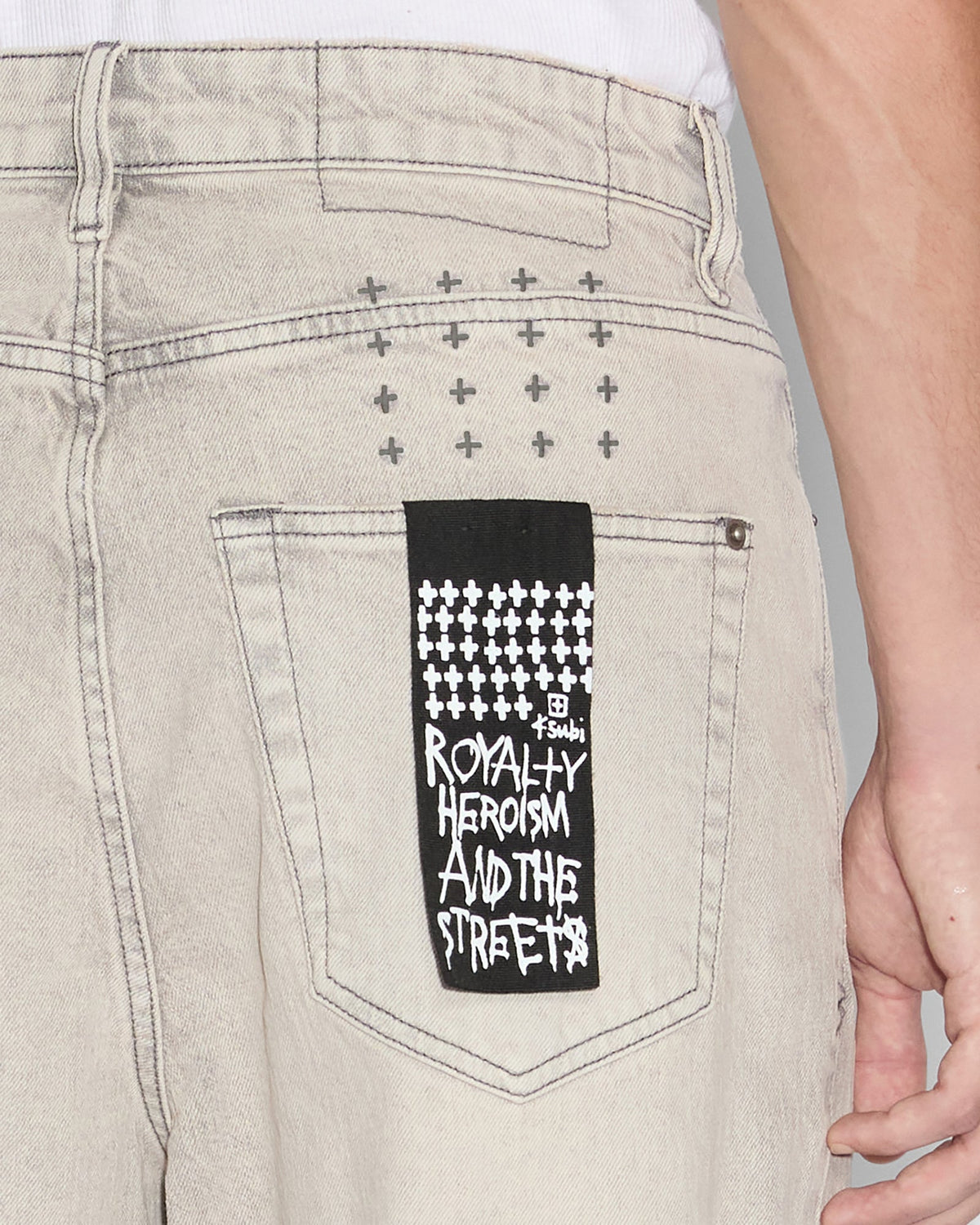 Mens Anti K Pluto Relaxed Denim Jeans - Grey