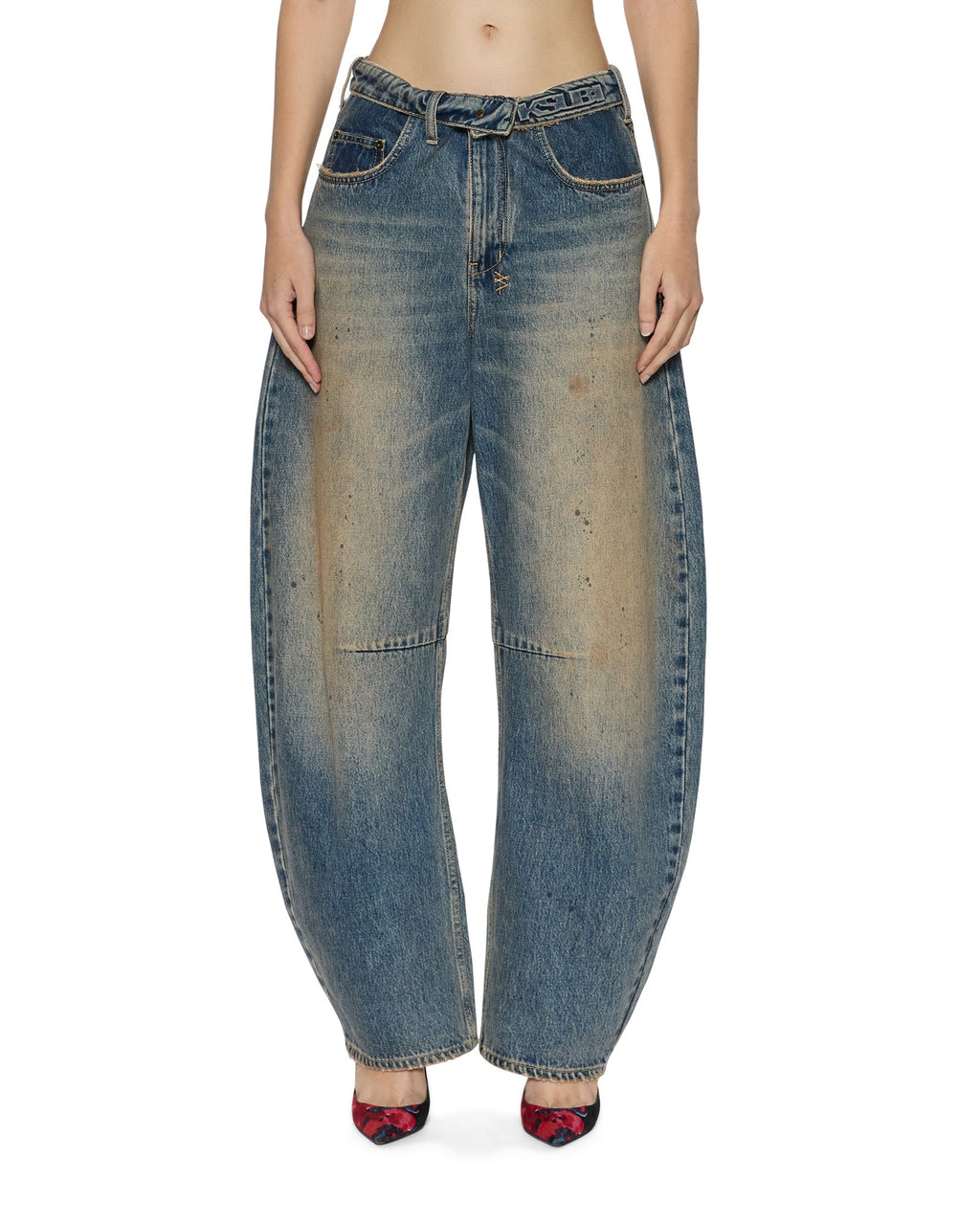 Womens Barrel Jean Dune Barrel Leg Denim Jeans - Denim