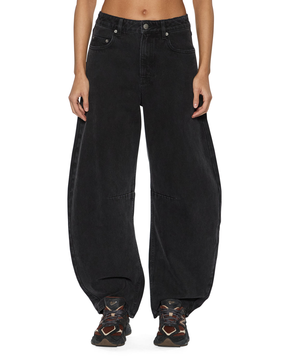 Womens Barrel Jean Noir Barrel Leg Denim Jeans - Black