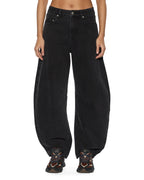 Womens Barrel Jean Noir Barrel Leg Denim Jeans - Black
