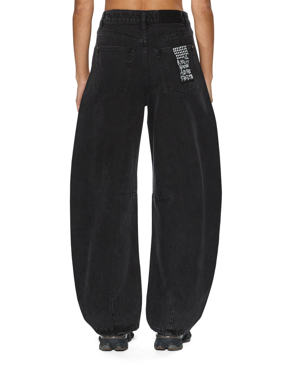 Womens Barrel Jean Noir Barrel Leg Denim Jeans - Black