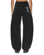 Womens Barrel Jean Noir Barrel Leg Denim Jeans - Black