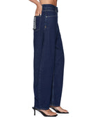 Womens Barrel Jean Original Rinse Barrel Leg Denim Jeans - Denim