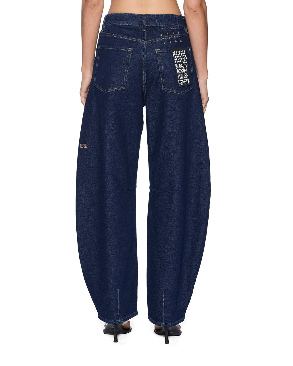 Womens Barrel Jean Original Rinse Barrel Leg Denim Jeans - Denim