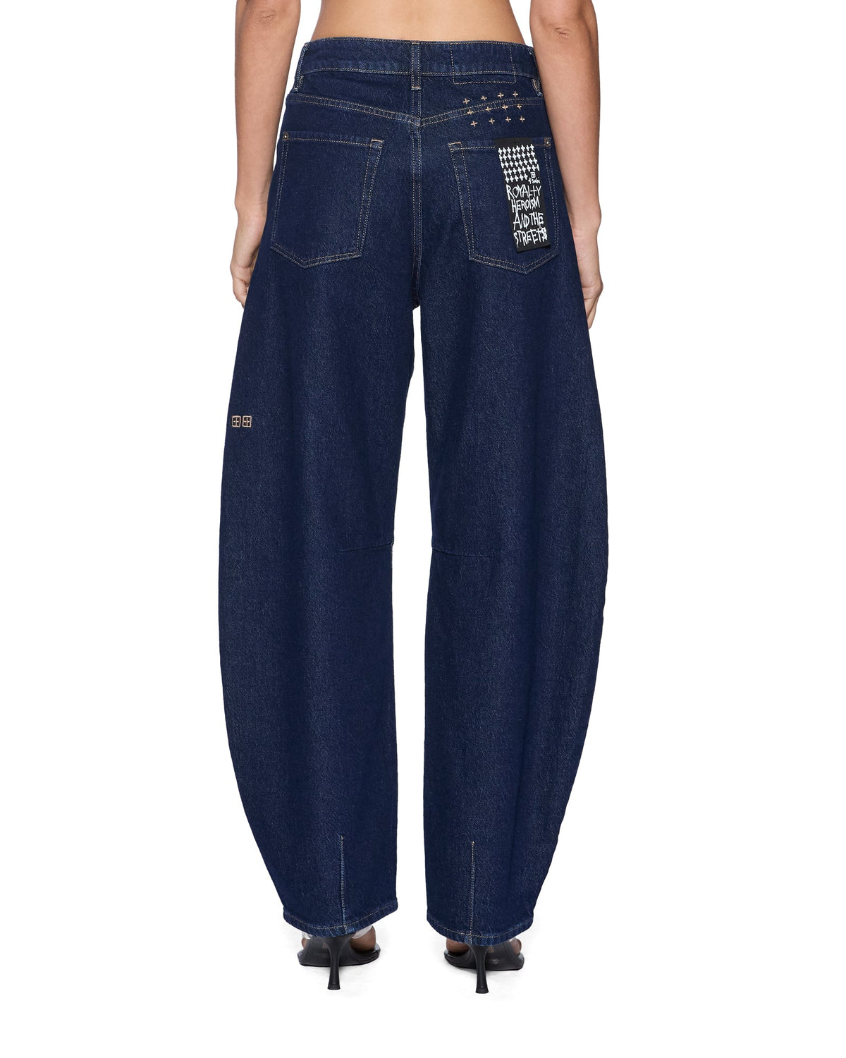 Womens Barrel Jean Original Rinse Barrel Leg Denim Jeans - Denim