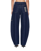 Womens Barrel Jean Original Rinse Barrel Leg Denim Jeans - Denim