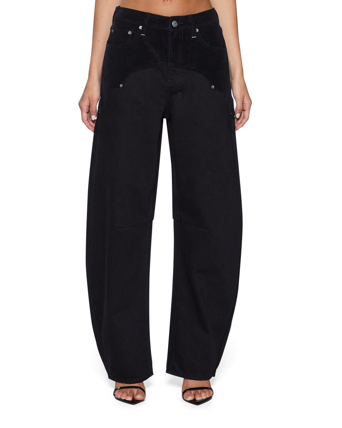Womens Barrel Jean Saloon Black Barrel Leg Denim Jeans - Black
