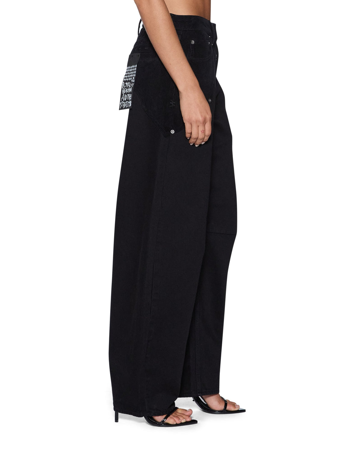 Womens Barrel Jean Saloon Black Barrel Leg Denim Jeans - Black