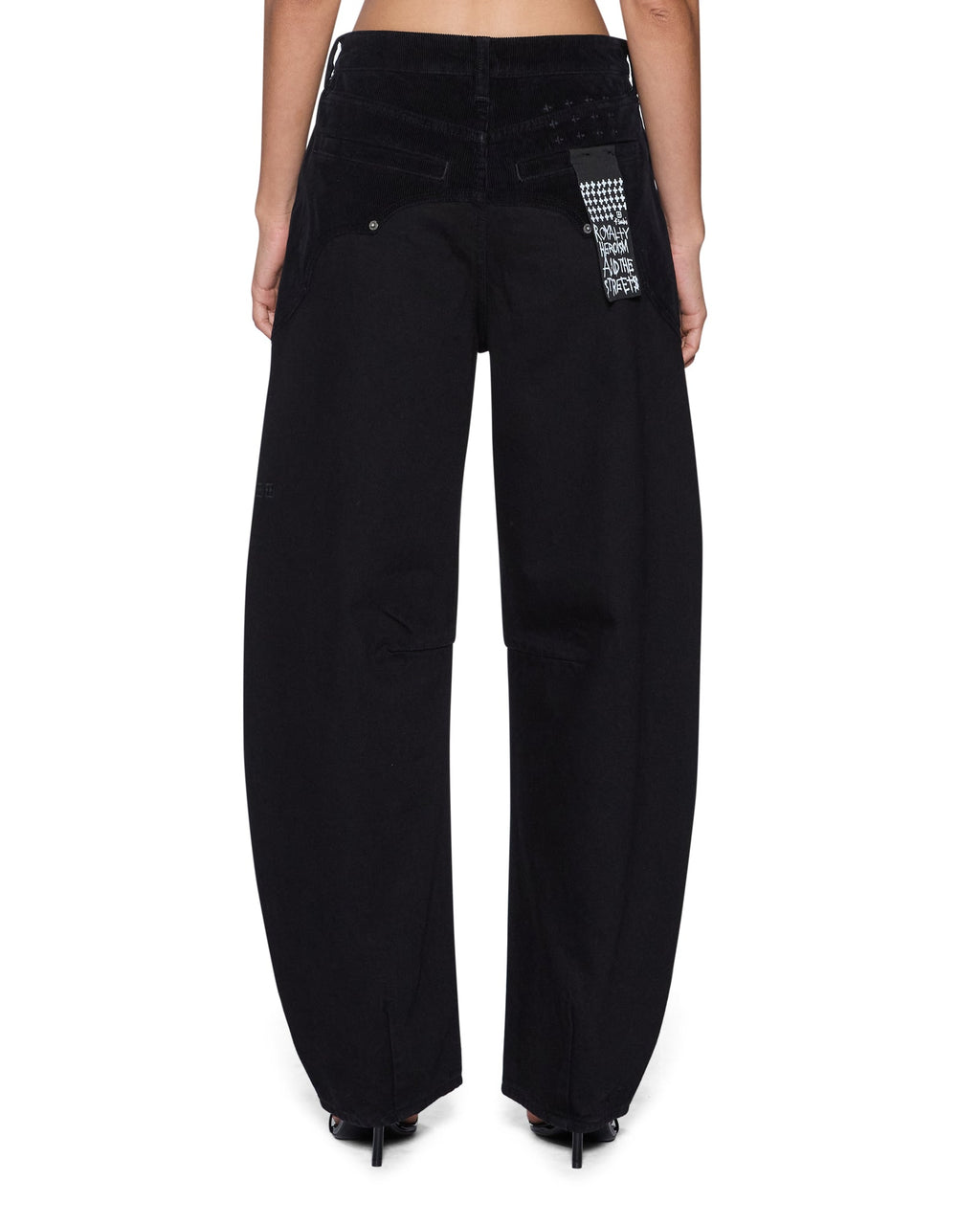 Womens Barrel Jean Saloon Black Barrel Leg Denim Jeans - Black