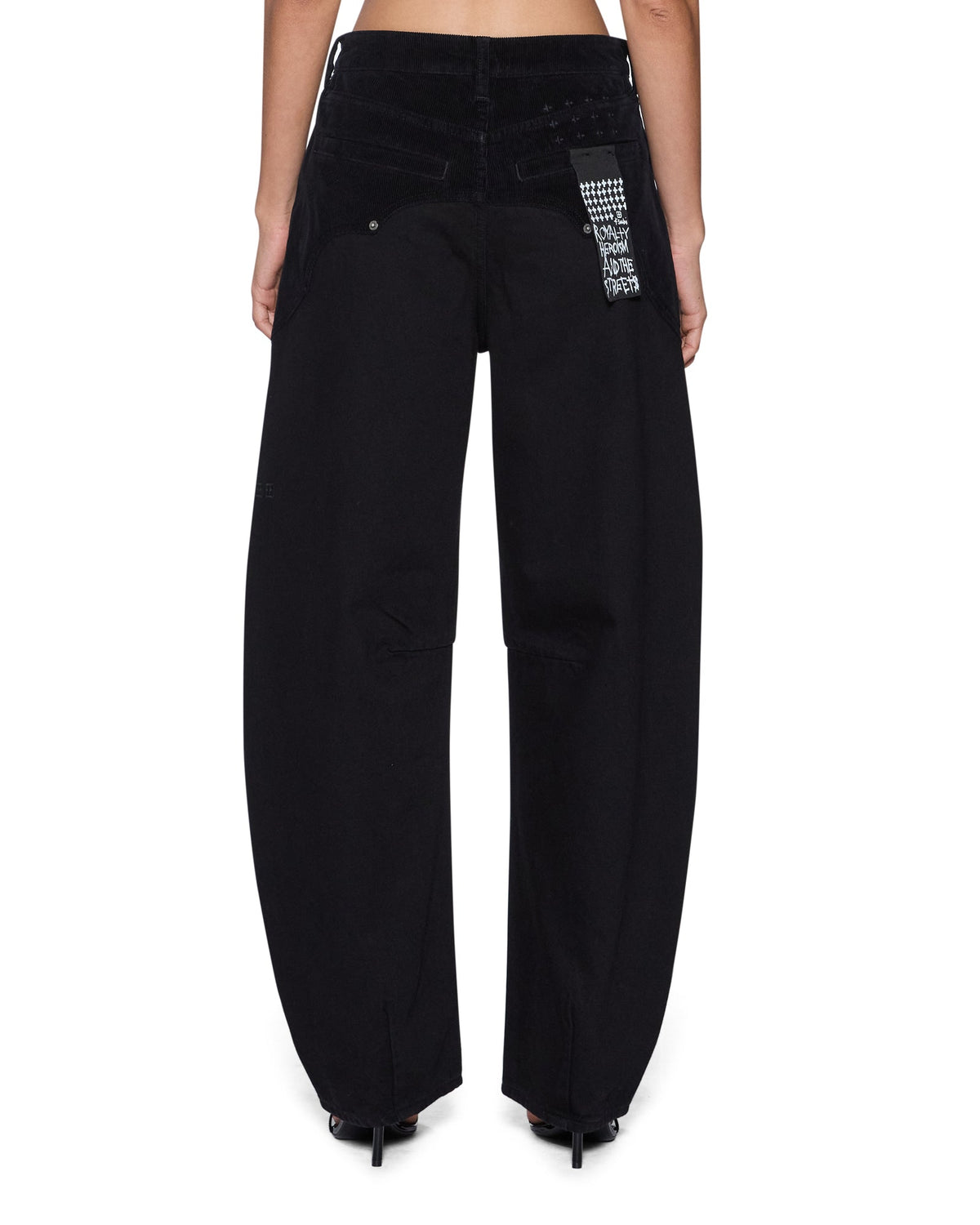 Womens Barrel Jean Saloon Black Barrel Leg Denim Jeans - Black