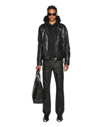 Mens Bronko Black Wax Bootcut Denim Jeans - Black