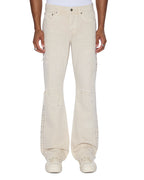 Mens Bronko Ivory Trashed Bootcut Denim Jeans - Beige