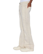 Mens Bronko Ivory Trashed Bootcut Denim Jeans - Beige