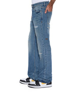 Mens Bronko Roadhouse Repair Bootcut Denim Jeans - Denim
