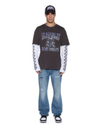 Mens Bronko Roadhouse Repair Bootcut Denim Jeans - Denim