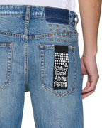 Mens Bronko Texas Blue Studded Bootcut Denim Jeans - Denim