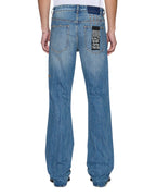 Mens Bronko Texas Blue Studded Bootcut Denim Jeans - Denim