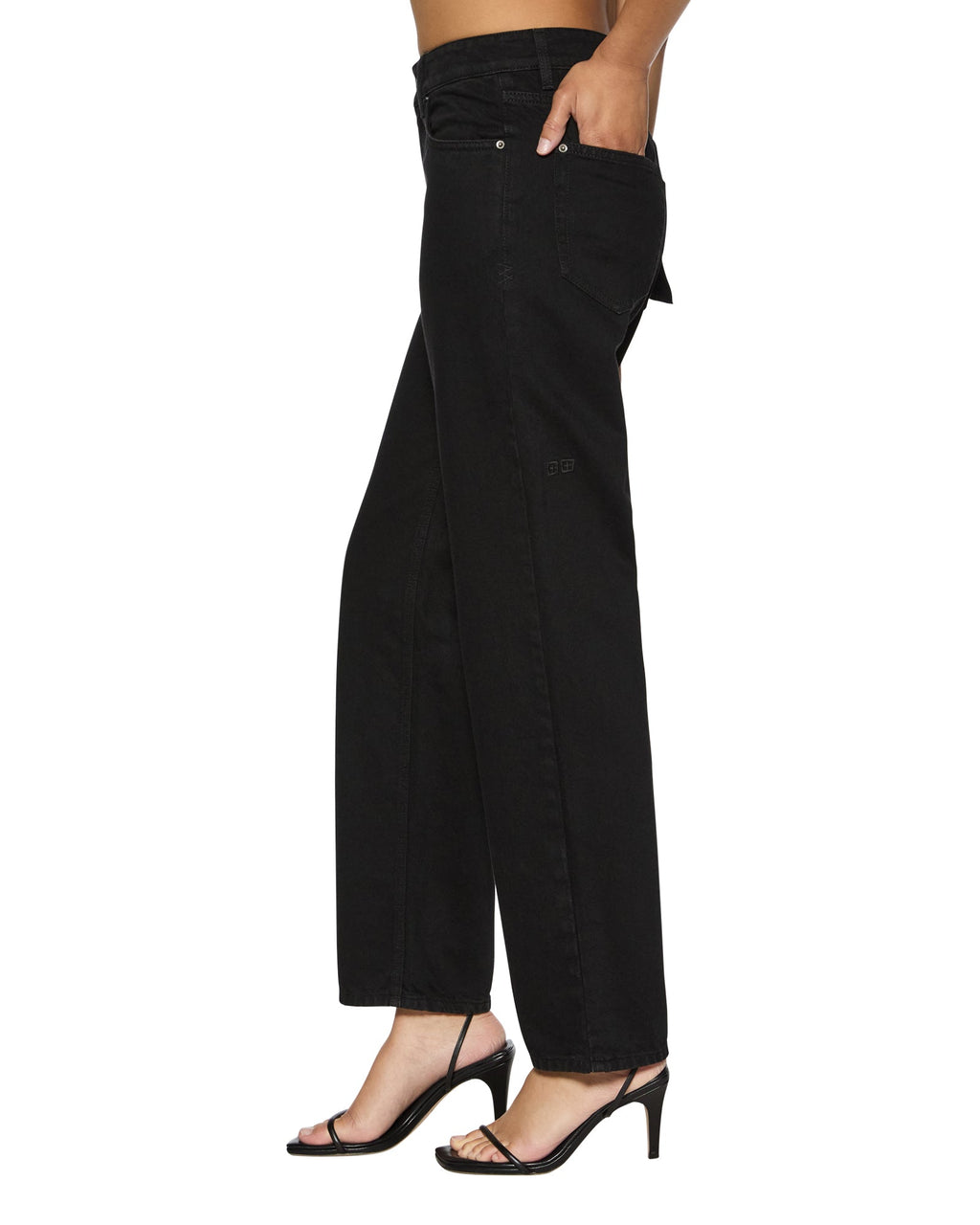 Womens Brooklyn Jet Black Straight Denim Jeans - Black