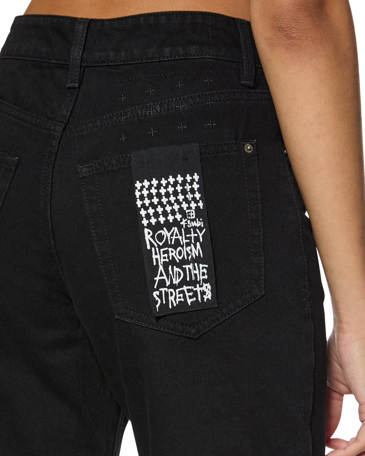 Womens Brooklyn Jet Black Straight Denim Jeans - Black