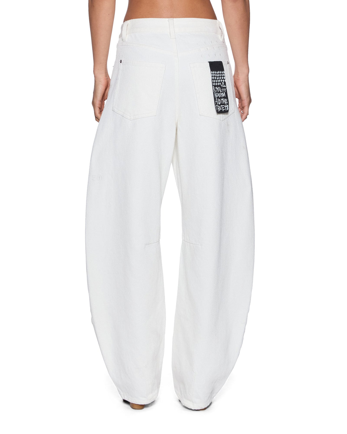 Womens Barrel Jean Carpenter Chalk Barrel Leg Denim Jeans - White