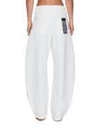 Womens Barrel Jean Carpenter Chalk Barrel Leg Denim Jeans - White